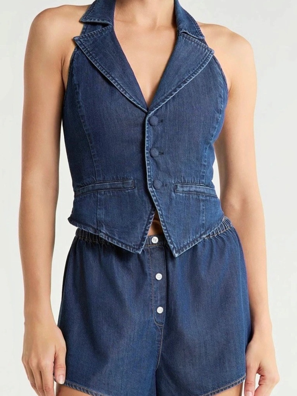 Good American Denim Halter Vest
